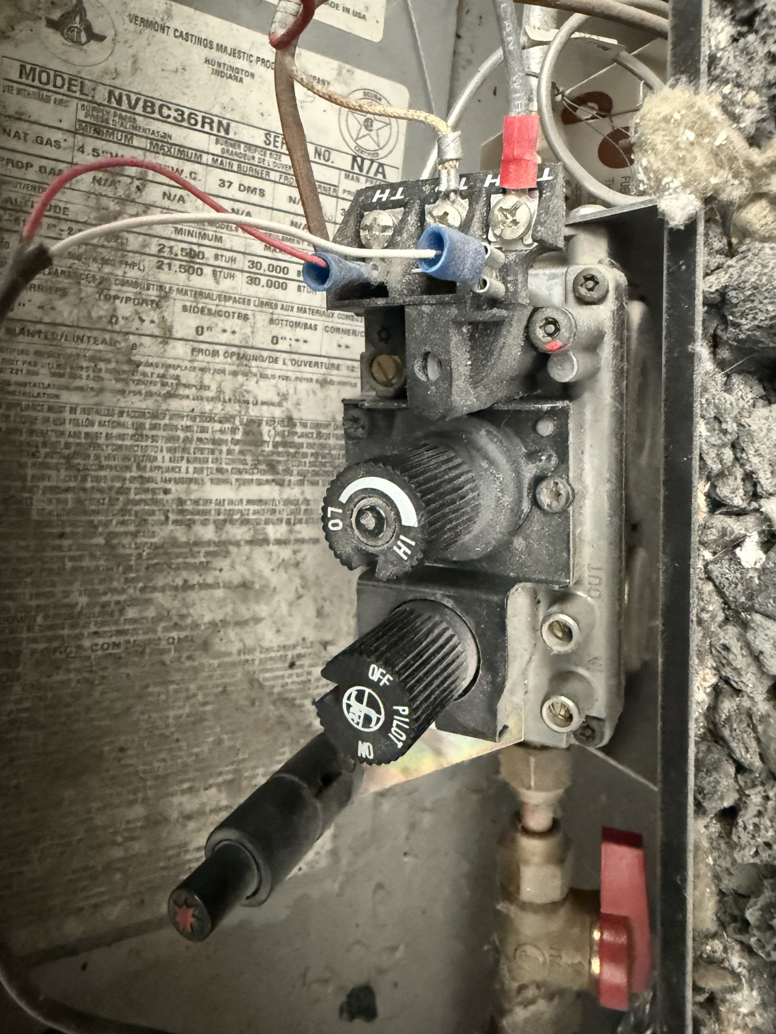 Majestic direct vent gas fireplace valve and pilot assembly replacement in Fuquay-Varina, NC